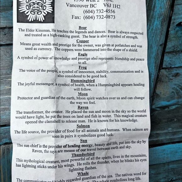 First Nations Vintage Boma Wolf Napkin Rings in cedar box - Picture 11 of 13